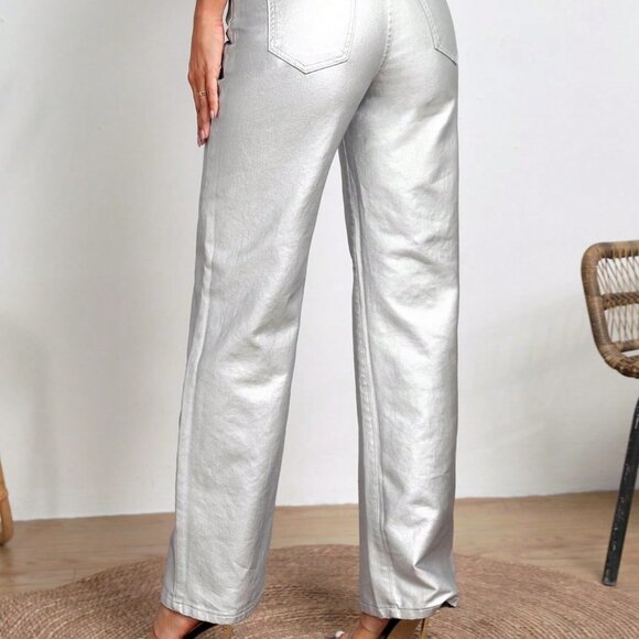 Silver Casual Womens Straight Leg Jeans - Picture 3 of 6
